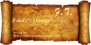 Fabó Tivadar névjegykártya