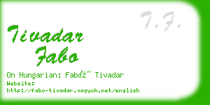 tivadar fabo business card